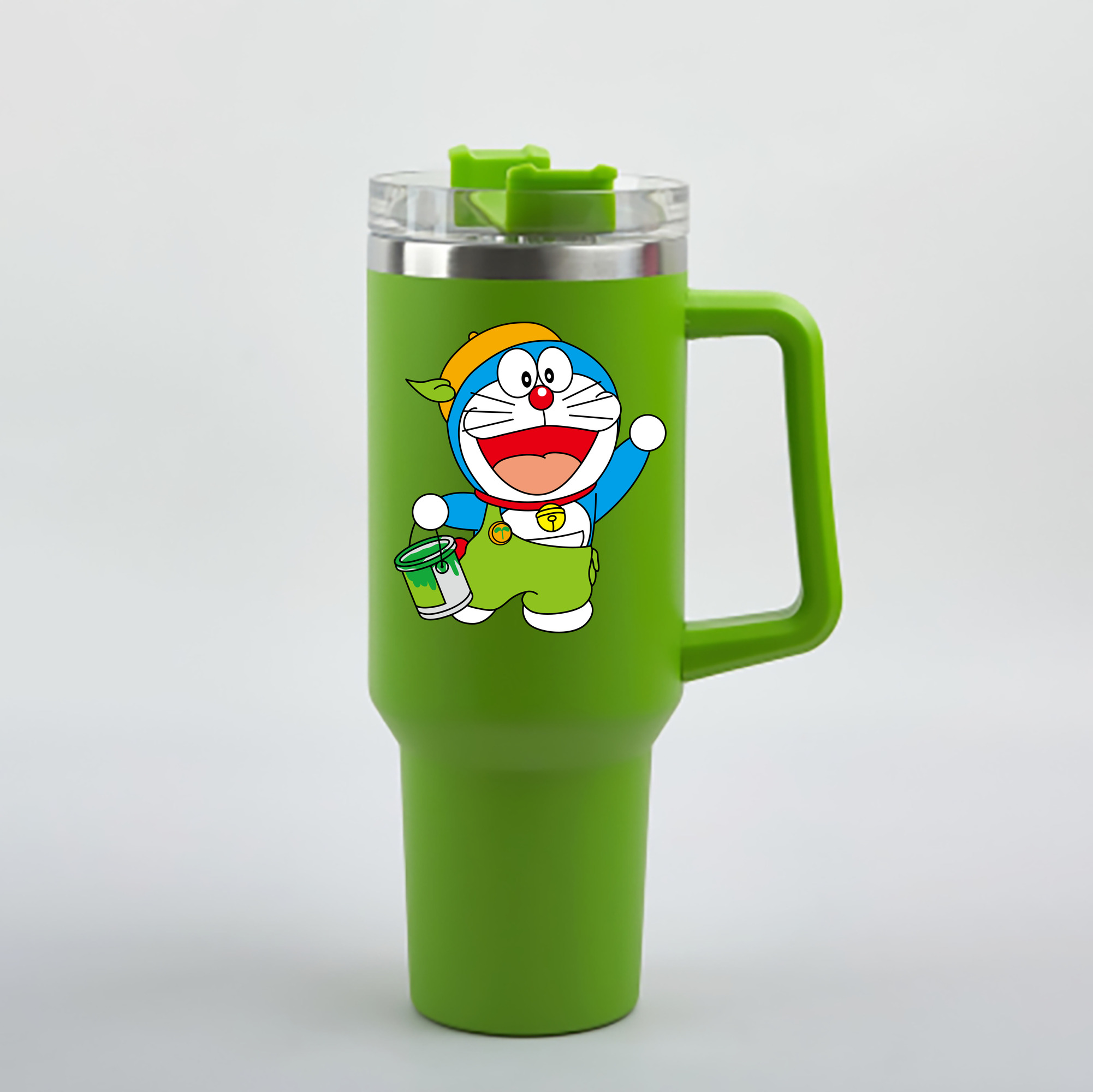 （画像用） ドラえもん Doraemon 1200mL車用タンブラー - クリスタルステッカー（プラスチックストロー付き）